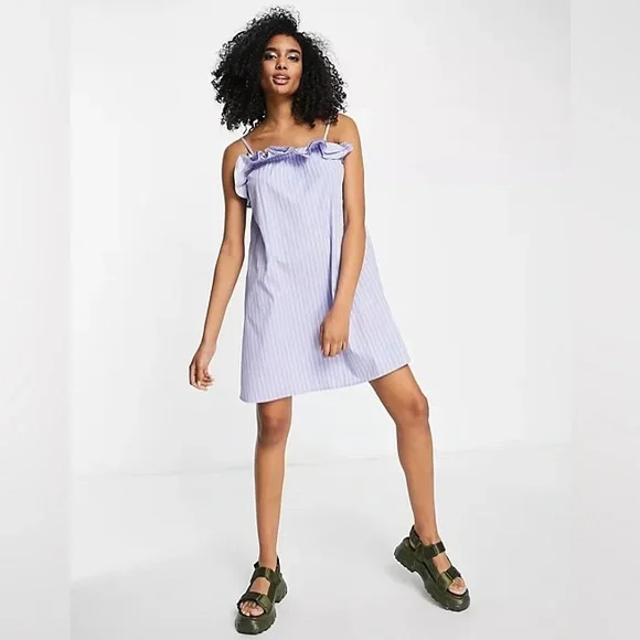 finesse flora flower mini dress Blue Denim Mini Dress